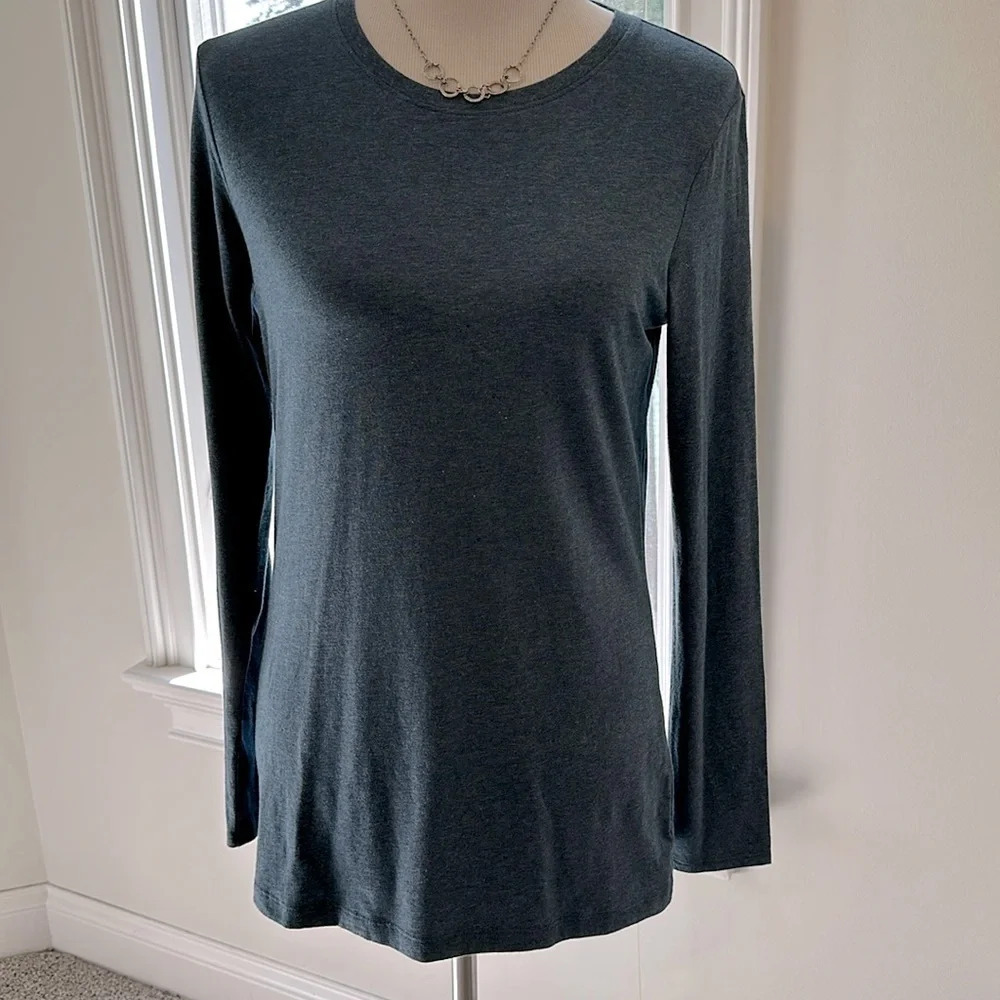 Tommy John Lg Sleeve Heather Blue Tee, NWOT, Medium, Cotton/Modal/Spandex Blend
